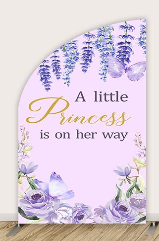 Oh Baby Green Arch Backdrop Cover Purple Flowers Chiara Wall Baby Princess Tiana Background Baby Shower Banner Party Decoration
