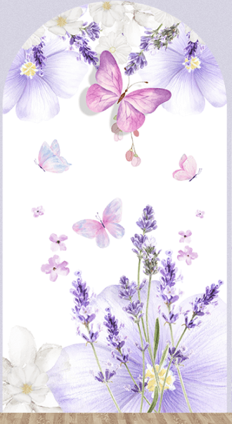 Purple Butterfly Theme Girls Birthday Party Baby Shower Backdrop Arched Wall Cover Photo Background Cake Table Decoration