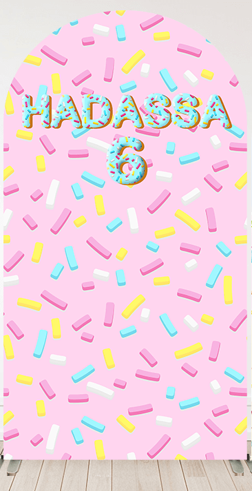 Ice Cream Donuts Birthday Arch Backdrop Cover Party Decoration Pink Candy Bar Girl Baby Shower Background Wall Banner Customized