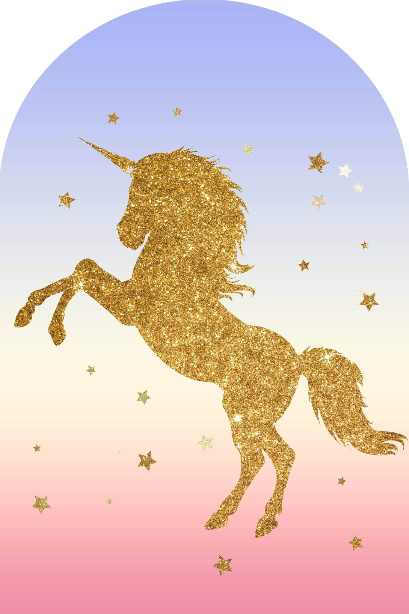 Glitter Horse theme Arched Wall Backdrop Cover