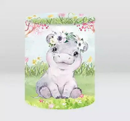 Animals Safari Baby Shower Party Decoration Backdrop Birthday Plinth Cylinder Pedestal Covers