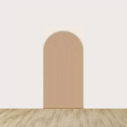 Arch panel matching the left with delicate curved rainbow lines in a neutral tan tone—perfect for cohesive boho event decor.