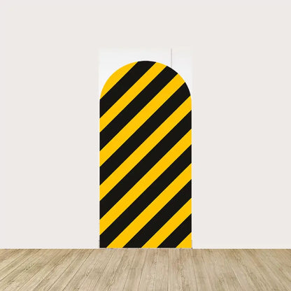 Bold yellow and black caution stripes, adding a realistic construction zone effect.