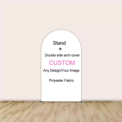 Customizable arch backdrop with stand and double-sided polyester fabric cover—print your own image or design for parties, events, and photos.
