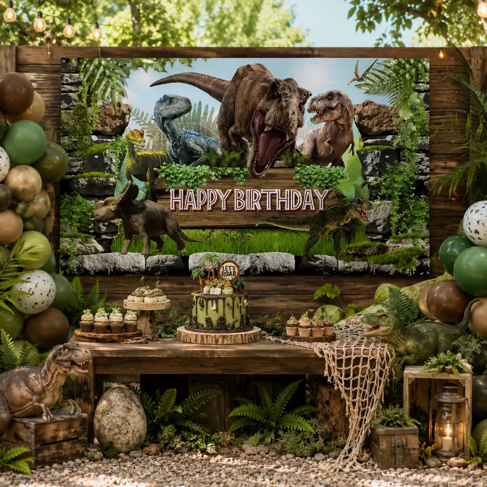 Jurassic World Park Photography Backdrop Children Birthday Party Banner Baby Shower Dinosaur Background Photo Studio