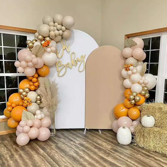 Oh Baby Arch Backdrop Cover Stand Frame Fabric Party White Baby Shower Arched Chiara Wall Panels Template Round Photo Birthday Bridal Shower