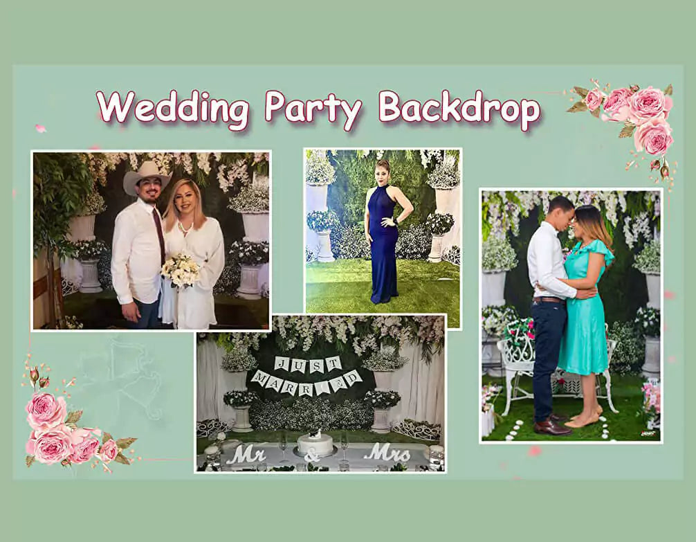 Floral and greenery backdrop for weddings and parties, featuring elegant garden decor