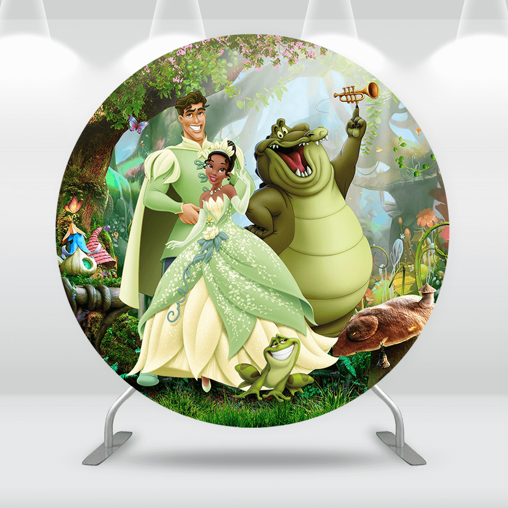 Princess and the Frog Circle Round Backdrop for Girl