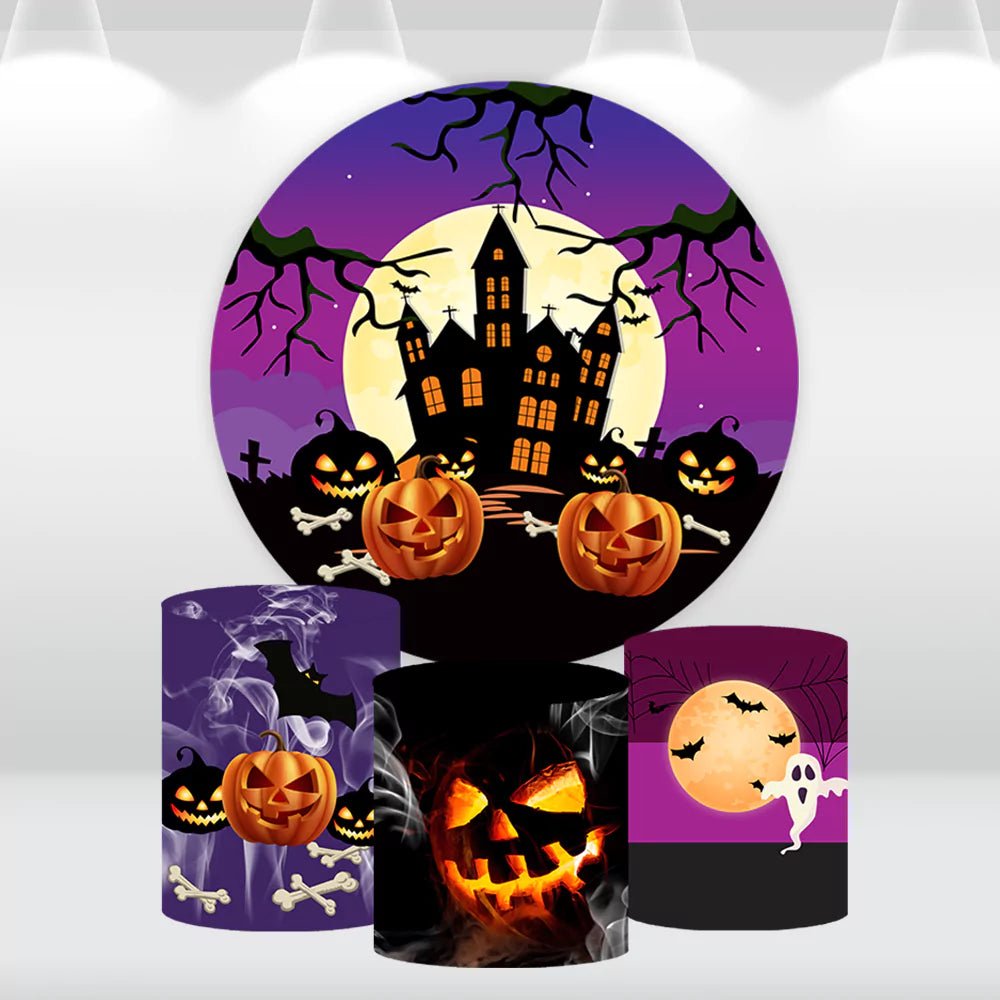 Halloween-Party-Round-Backdrop-Horror-Night-Moon-Pumpkin-Witch-Castle-Kids-Portrait-Circle-Cover-for-Photo