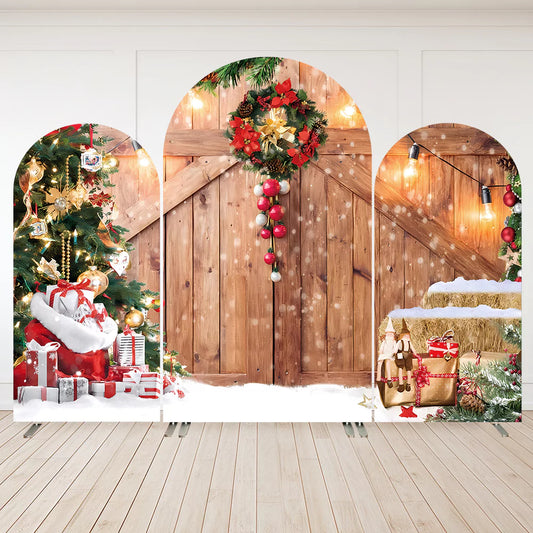 Christmas-Wooden-Arched-Wall-Backdrop-Cover