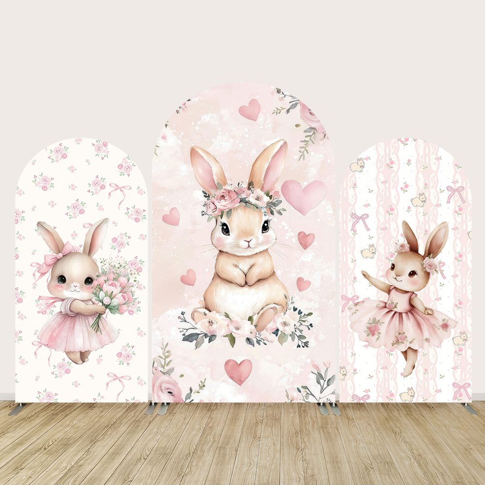 Dance Ballerina Bunny Arch Wall Backdrop Ballet Birthday Baby Shower Background Girls Cake Table Party Decoration Photo Wall