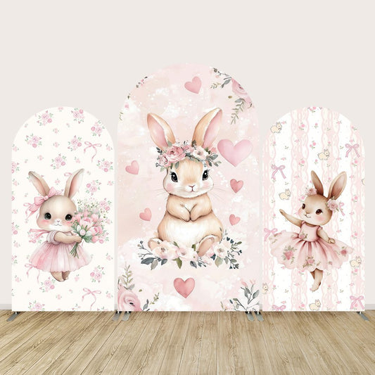 Dance Ballerina Bunny Arch Wall Backdrop Ballet Birthday Baby Shower Background Girls Cake Table Party Decoration Photo Wall