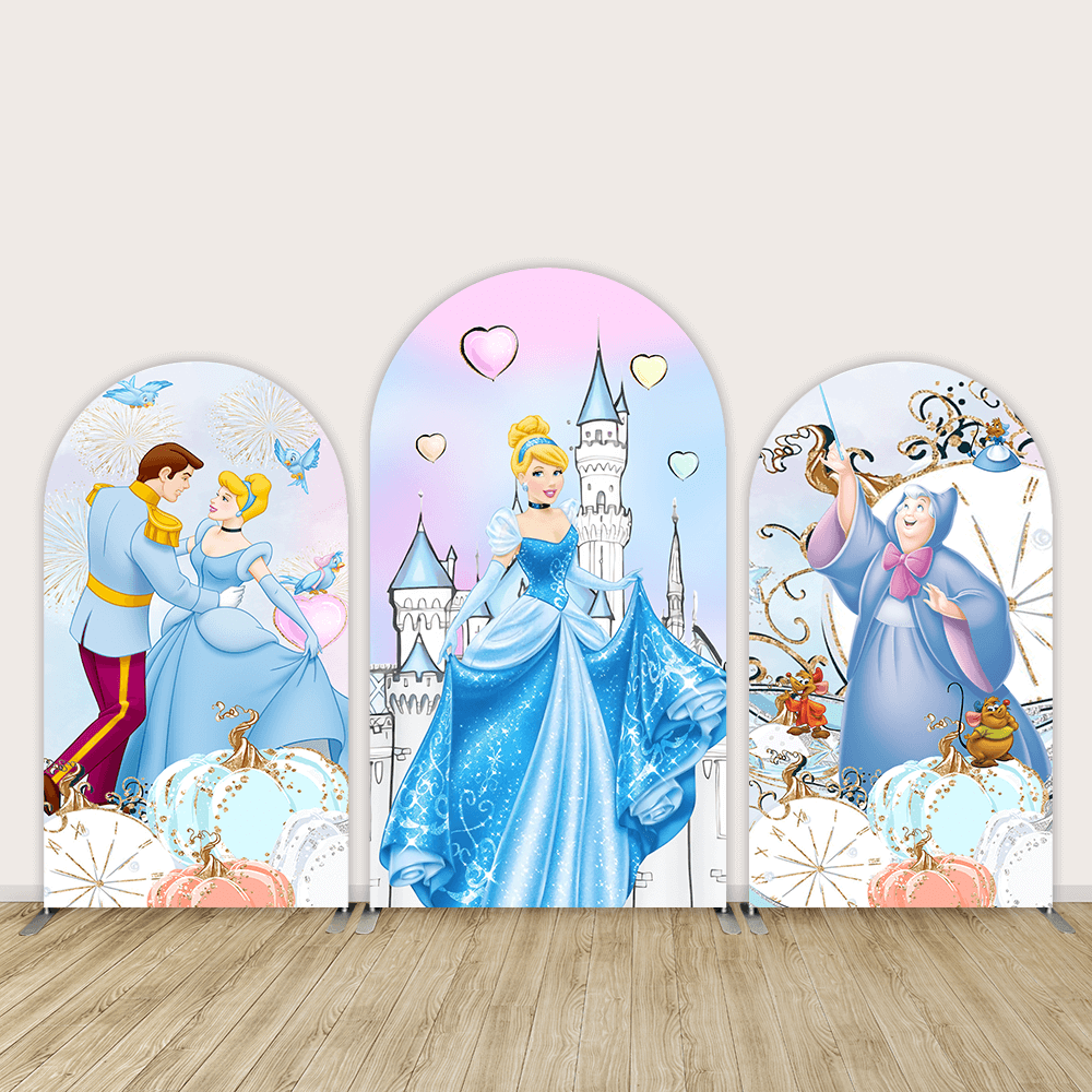 Princess Cinderella Arch Backdrop Cover for Kids