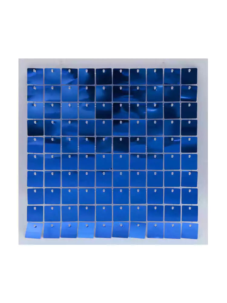 Party Supply 24pcs Panels Royal Blue Square Sequin Shimmer Wall Backdrop for BirthdayBabyShower Pool Party Decoration