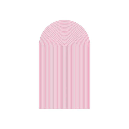Center panel in pastel blush pink with concentric line pattern—perfect as a soft feminine centerpiece for modern events.