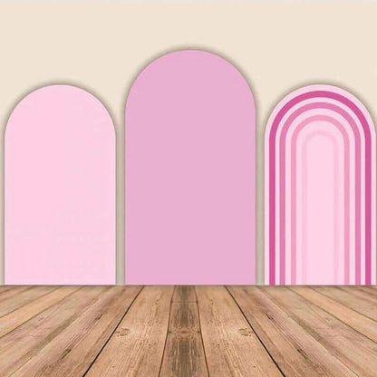 Pink Rainbow Arch Cover Wall Frame Arched Stand for Birthday Event Party Decoration Banner 