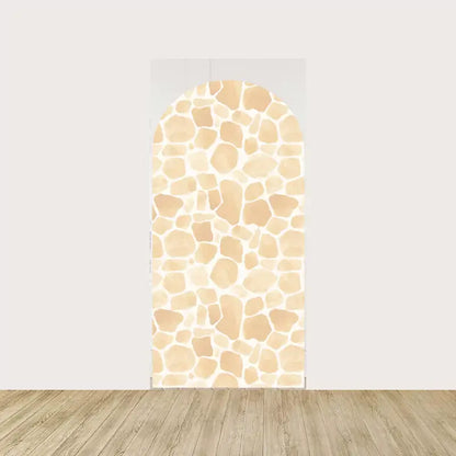 Right panel with soft giraffe spot pattern in beige and cream—pairs beautifully with safari or boho decor themes.