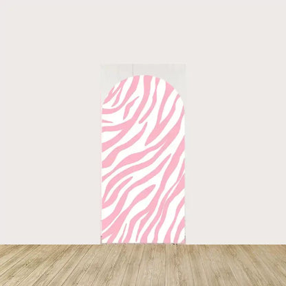 Pink and white zebra print panel, complementing the safari theme with a playful animal print design.