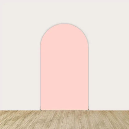 Right arch in solid soft blush pink—completes the set with a clean, gentle background.