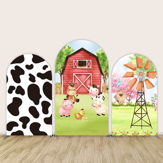Customize Photo Background Baby Cartoon Rural Farm Filed Windmill Birthday Arch Chiara Backdrops Cover Photo Studio