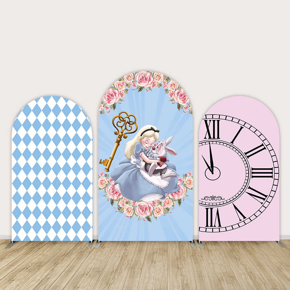 Cartoon Alice in Wonderland Arch Cover Backdrop 