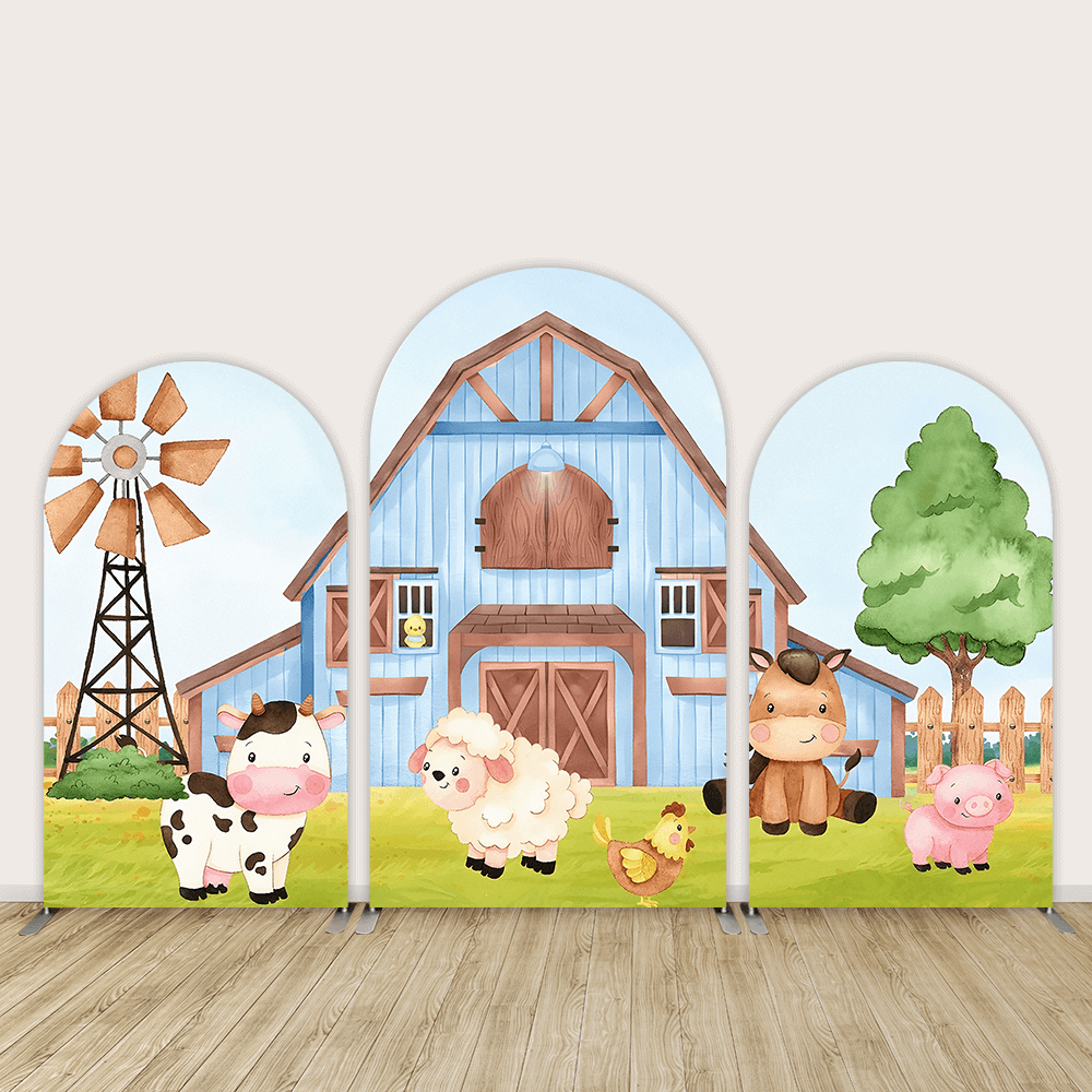 Barn Farm theme Baby Boy Arch Backdrop Wall Cover