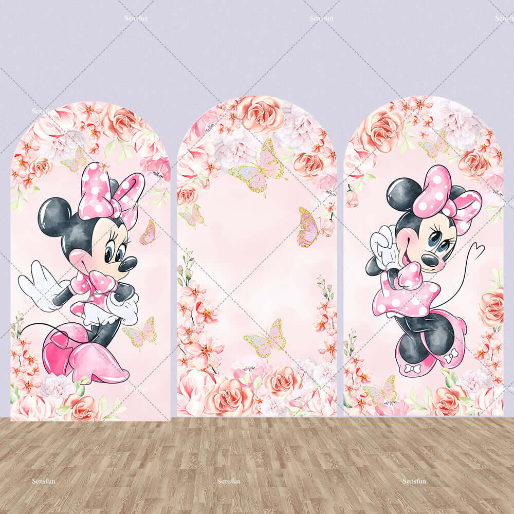 Minnie Mouse Party Decoration for Girl Arch Backdrop Cover
