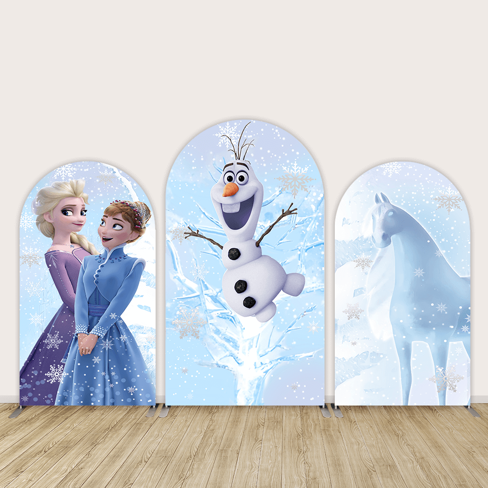 Frozen Elsa Princess Arched Covers Backdrops Ice Snow Castle Canvas Girls Birthday Party Wedding Chiara Arch Walls Photocall Background