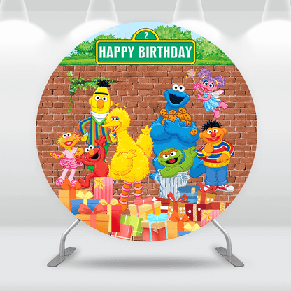 Sesame Street Happy Birthday Round Backdrop Cover