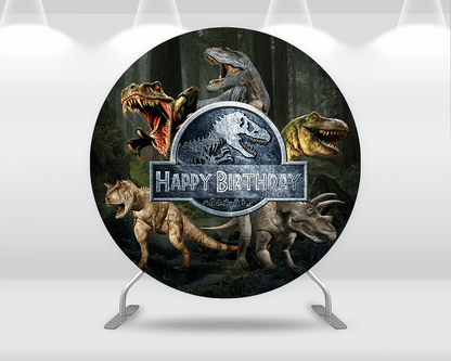 Jurassic Park World Dinosaur Theme Round Backdrop Photography Studio Background Baby Boy Birthday Party Decoration Plinth Cover