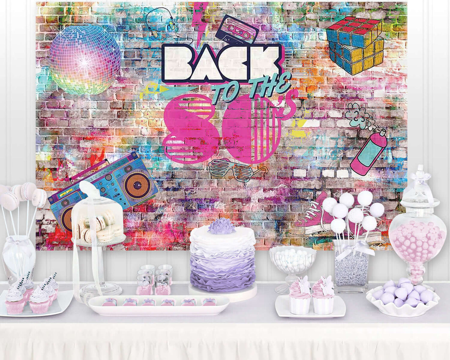 80's Party Photography Backdrops Back to The 80's Hip Hop Sign Party Banner Photo Booth Background Wallpaper