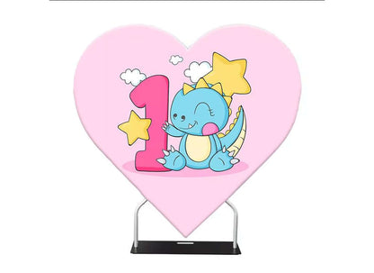 Heart Shaped Arch Backdrop Frame Panel Wall Kids Dinosaur 1st Birthday Party Backdrop Baby Show Event Decorations