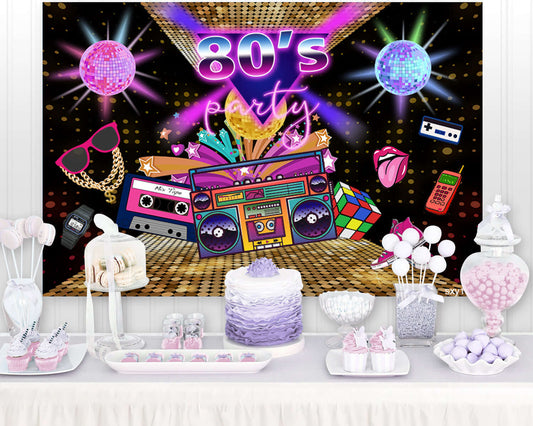 80's 90's Hip Hop Disco Music Photography Backdrops Happy Birthday Party Decor Background Retro Style Photoboth