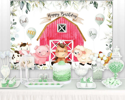 Baby Cartoon Rural Farm Filed Background Windmill Birthday Wooden Fence Poster Photographic Backdrops Photo Studio Green Leaves