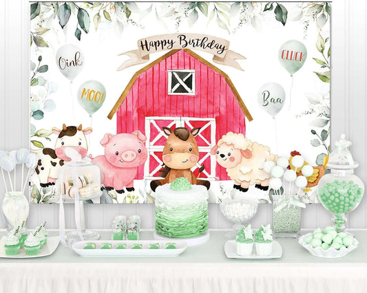 Baby Cartoon Rural Farm Filed Background Windmill Birthday Wooden Fence Poster Photographic Backdrops Photo Studio Green Leaves