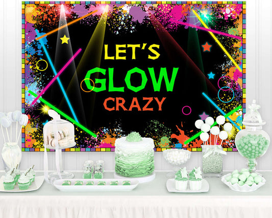 Neno Glow in The Dark Birthday Party Photography Backdrops Colorful Graffiti Splash Paint Background Slime Happy Birthday Black Light Sleppover Party Decorations for Kids Birthday Supplies
