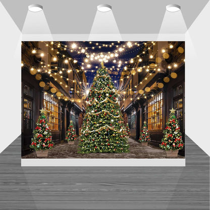 Christmas Party Decor Backdrop Tree Gift Santa Photocall Family Baby Portrait Photography Background Studio