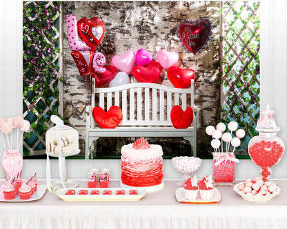 Valentine's Day Photography Background February 14 Love Heart Wedding Birthday Party Backdrop Photocall Photo Studio