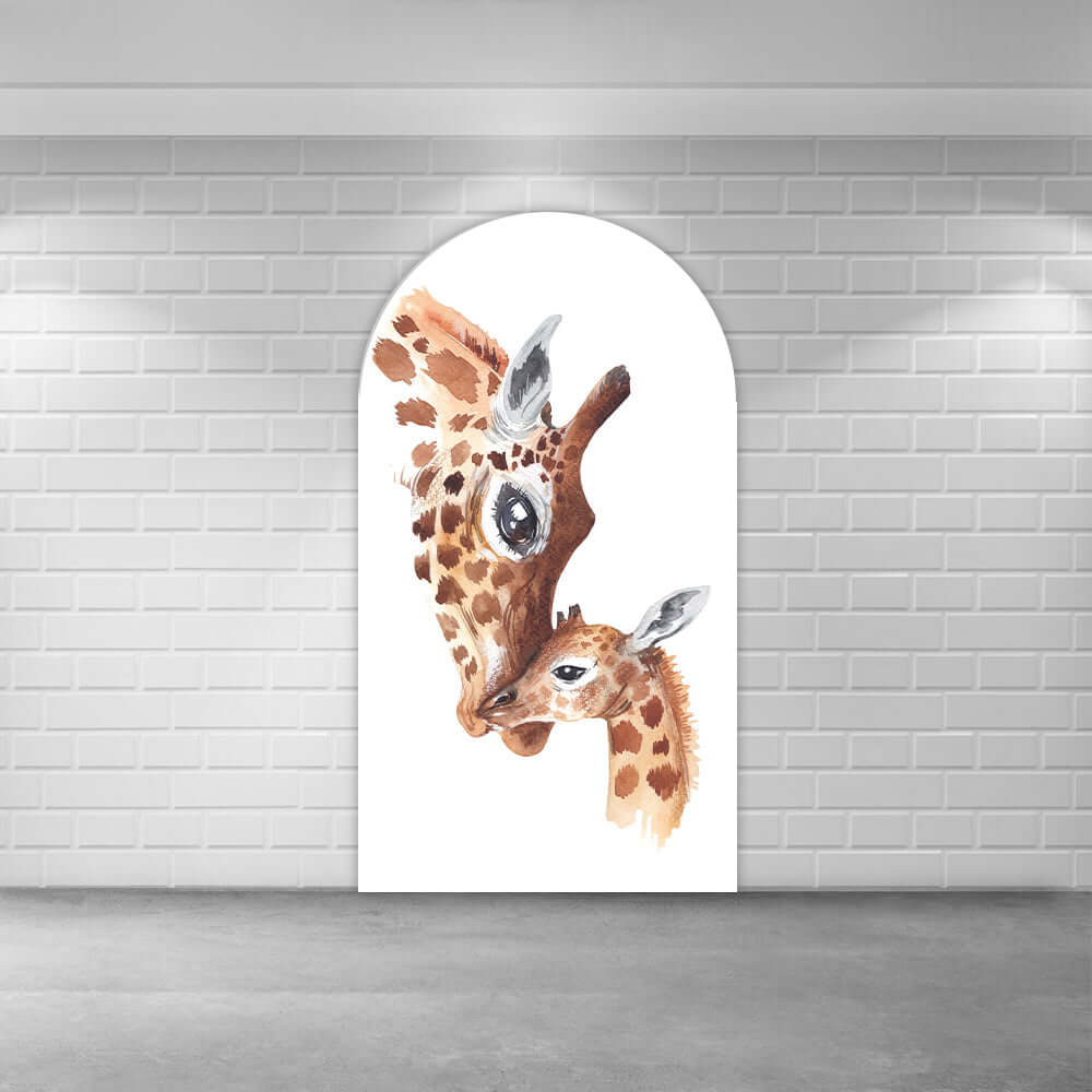Giraffe Arch Wall Cover Backdrops Decor Elastic Double print Baby Shower Backdrop