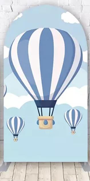 Hot Air Balloons Arched Backdrop for Kids Birthday Boy Baby Shower Party Decoration Blue Background Banner