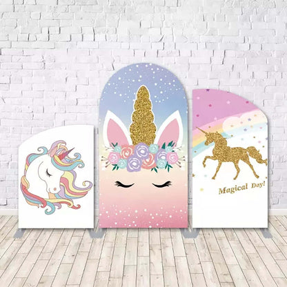 Unicorn Birthday Party Background Decoration Chiara Arched Backdrop for Kids Wall Covers