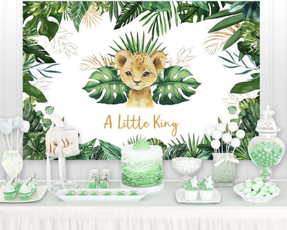 Jungle Forest Green Leaves Wild One Safari Animal Lion King Newborn Baby Shower 1st Birthday Party Backdrop Photography Background