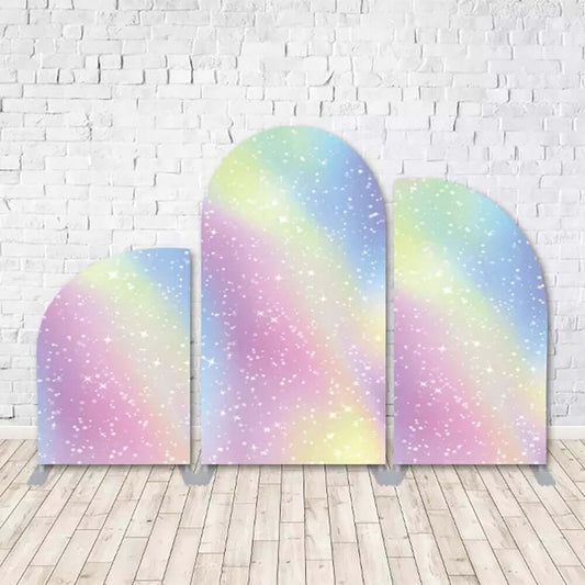 Customize Baby Shower Backdrop Pastel Rainbow Shinning Wedding Supplies Backdrop Wall for Wedding Decoration