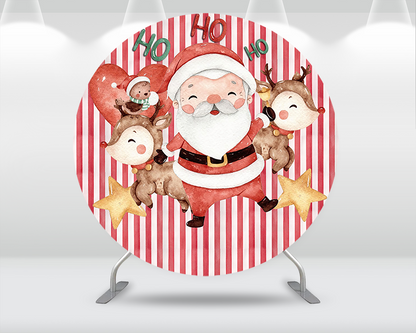 Merry Christmas Decor Round Circle Background Santa Claus Baby Portrait Photo Booth Photocall