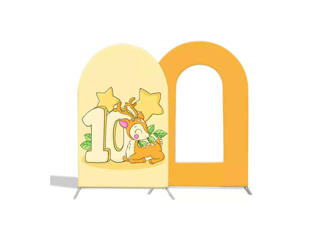 Sensfun Cartoon Deer Birthday Arched Wall Chiara Backdrops Wedding Arch Backdrop Stand Frame Metal Aluminum For Baby Show Party Decoration