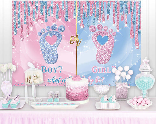 Baby Shower Backdrop For Photography Boy Or Girl Gender Reveal Party Background Pink Or Blue Decor Photocall Studio Props