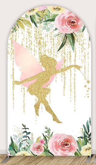 Floral Fairy Princess Girl Arched Wall Backdrop Cover