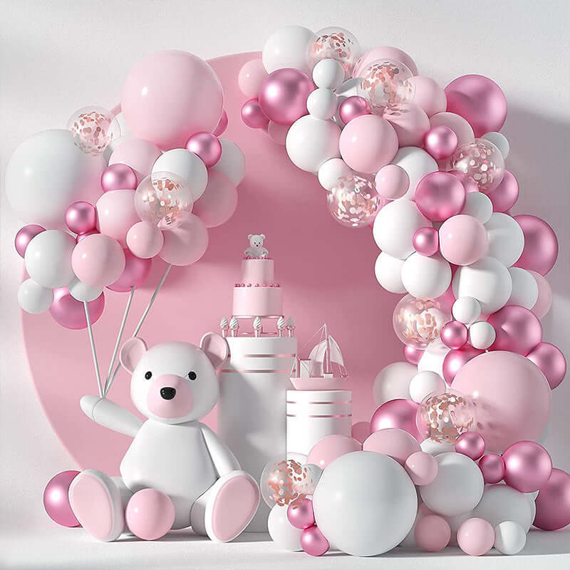Pastel Pink Round Backdrop Cover for Kids Baby Shower Birthday Party Decoration Cake Table Banner