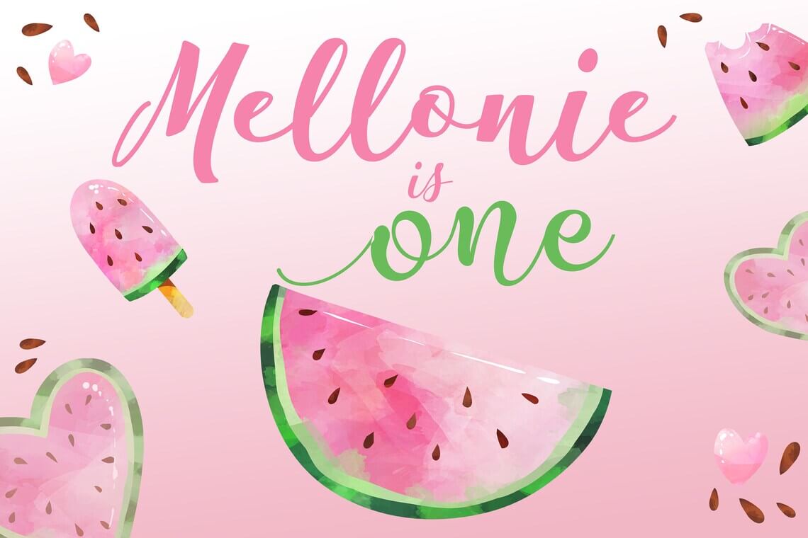 Watermelon Birthday Party Banner Pink Backdrop Summer Fruit Watermelon Kids Birthday Party Decoration