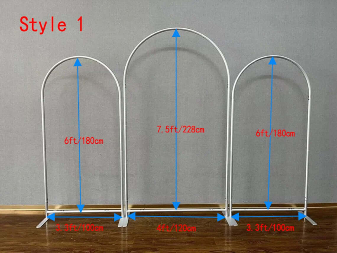 3pcs Metal Frame 3.3x6ft 4x7.5ft 3.3x6ft for Event Party Decoration